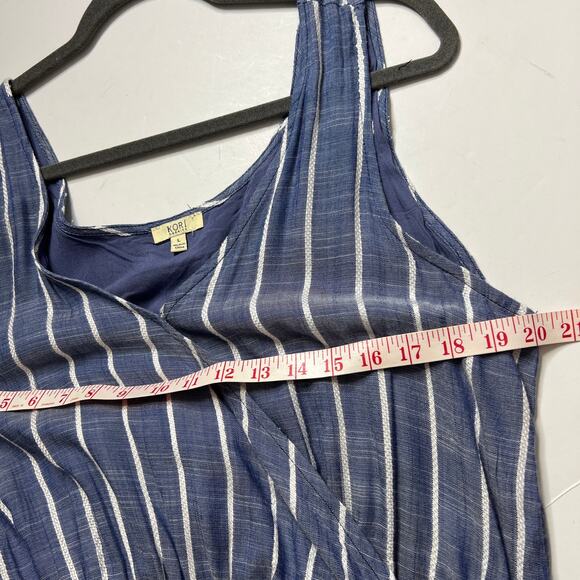 Kori America Navy Blue Stripe Shorts Romper Size Large - Picture 5 of 10